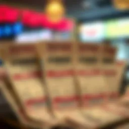 Winning lottery tickets displayed together